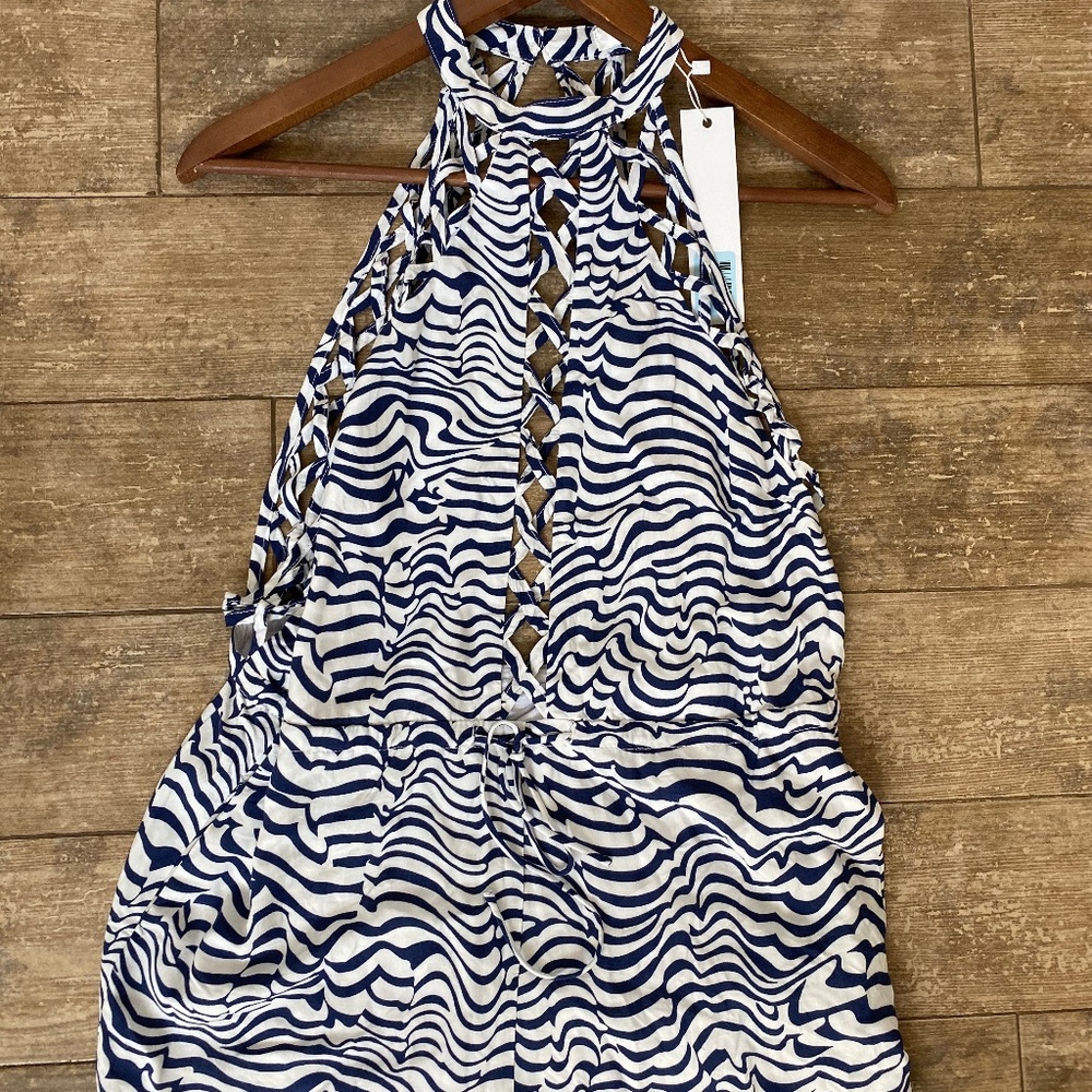Millau Blue and White Striped Romper